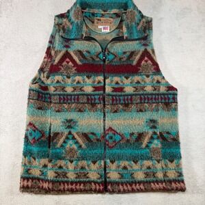 Bear Ridge Outfitters Mens Large Fleece Vest Southwestern Geometric Full Zip USA